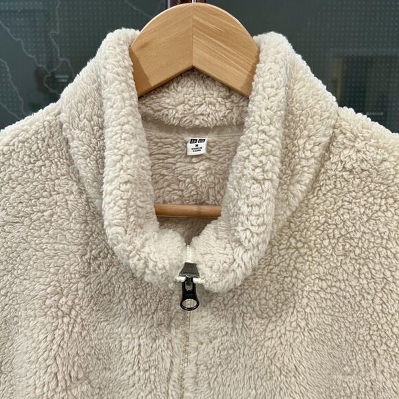 Uniqlo - LS Fleece Full Zip Jacket - Cream - Picture 3 of 6